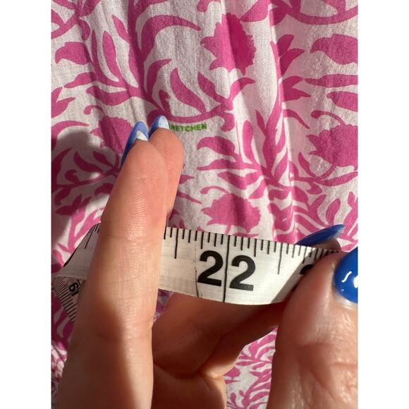 Gretchen Scott Top Womens Small Pink Floral Tunic Cotton Beachy Boho Lightweight - Picture 11 of 11